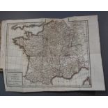 Atlas de la Geographie, Statistique, Hydraulique ... with hand coloured edged maps (incomplete),