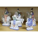 Eight Rye pottery Chaucer figures