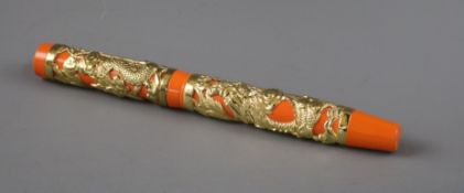 A giant ornate fountain pen 6.75in.