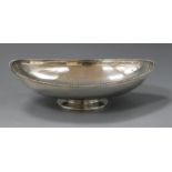 A continental 800 white metal oval pedestal dish, 18.6cm.