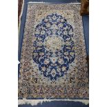 A Qum blue ground runner 166 x 104cm