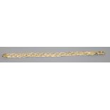 A 14ct three-colour gold plaited bracelet, 17cm, 6.6 grams.