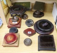 A quantity of hardwood Chinese stands and two books on Chinese porcelain