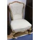 A pair of Victorian giltwood salon chairs