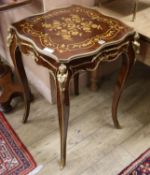 A Louis XVI design gilt metal mounted Kingwood centre table W.56cm