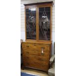 An Edwardian secretaire bookcase W.93cm