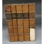 Thiers, Louis Adolphe - The History of the French Revolution, 5 vols, half calf, 8vo, scuffed,