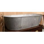 A vintage zinc bath W.121cm