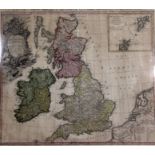 Homann, Johan Baptist. Magna Britannia Compleetens Angliae Scotiae et Hyberniae Regn, a coloured