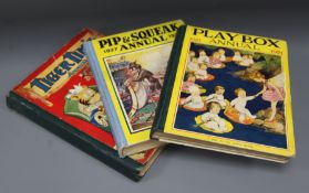 A large collection of 1920's-30's Children's Annuals, including 'Pip and Squeak', 'Playbox', '