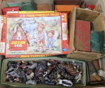A quantity of toys including lead animals