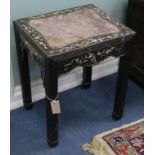 A Chinese rosewood and mother of pearl table W.42cm
