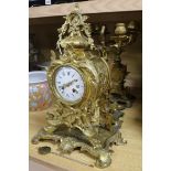 A French ormolu clock garniture Height 44cm