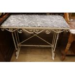 A marble top console table W.92cm
