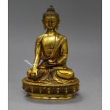 A Chinese bronze figure of Buddha Shakyamuni height 20cm