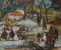 B. Wilimowska, oil on canvas, Park in Warsaw, signed indistinctly, 40 x 49cm