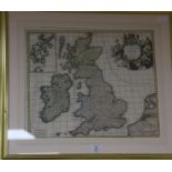 Jean Covens and Cornielle Mortimer. A coloured engraved map of Magnae Britannia, Sive Angliae