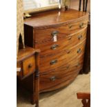 A Regency mahogany bow front chest of drawers W.108cm