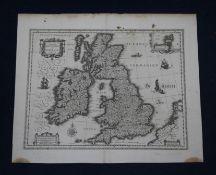 Blaeu, William - An unframed uncoloured map - Magnae Britannie et Hiberniae, c.1625-40, 41 x 54cm