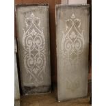 A pair of Victorian etched glass panels W.41cm