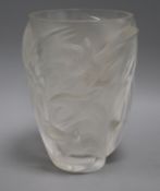 A large Lalique swallows vase height 24cm