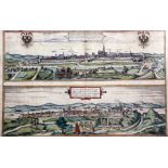 Braun and Hogenberg. Vienna Austriae Metropolis, a coloured engraved view of Vienna and Budapest,