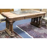 A 19th century Gothic walnut centre table W.185cm