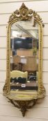 A Victorian carved giltwood and gesso hall mirror W.37cm