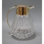 A silver plate mounted crystal lemonade jug