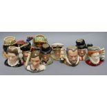 Five 'pairs' of Royal Doulton limited edition small character jugs, including 'Tutankhamun' D7127 (