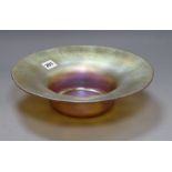 A Tiffany iridescent glass bowl, engraved Tiffany height 8cm