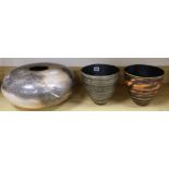 Three Italian studio pottery vases tallest 20cm