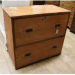 A large pine two drawer chest W.100cm