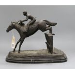A bronze equestrian group height 30cm