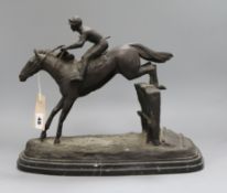 A bronze equestrian group height 30cm