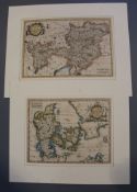 Thomas Kitchen, two unframed coloured engraved maps of 'Circle of Austria' and 'Map of Denmark',