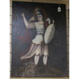 An 18th / 19th century Spanish Colonial School, oil on canvas, Archangel Michael (re-lined)