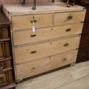 A Victorian pine military chest W.106cm