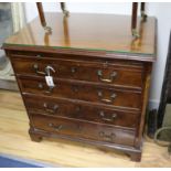 A Georgian style mahogany chest with brushing slide W.73cm