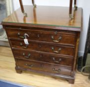 A Georgian style mahogany chest with brushing slide W.73cm