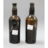 Two Emanuel College sealed wine bottles