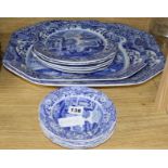 A Spode Italian meat platter, another and a collection of plates