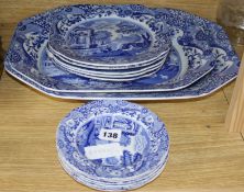 A Spode Italian meat platter, another and a collection of plates