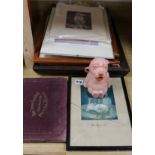 A quantity of 'Bonzo' related items including prints, figure and cigarette cards