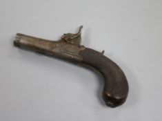 A 19th century percussion pocket pistol by Ellis, London.