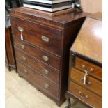 A Regency mahogany secretaire chest W.82cm