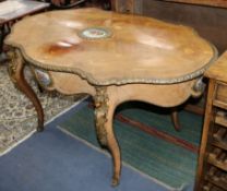A 19th century French ormolu mounted kingwood centre table W.150cm