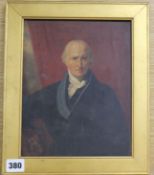 19th century English School, oil on canvas, Portrait of a gentleman, Aitken Dott & Son label