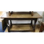 A 17th century style small oak refectory table W.152cm