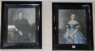 Victorian School, pair of coloured engravings, Portraits of the Prince and Princess of Wales